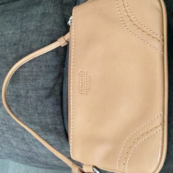 Coach Handbags - Coach Beige Leather Wristlet
